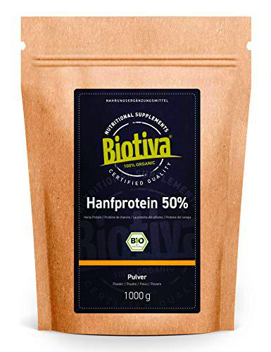 Proteína de cáñamo en polvo orgánico, 1 kg, proteína de cáñamo