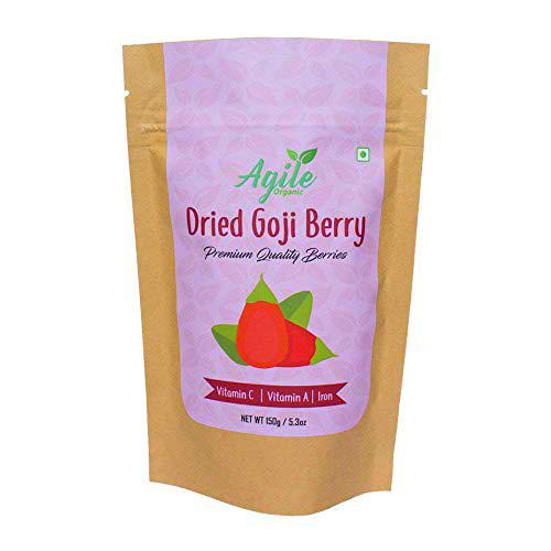 Agile Organic Premium Whole Dried Goji Berries,150g (Premium Quality)