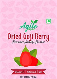 Agile Organic Premium Whole Dried Goji Berries,500g (Premium Quality)