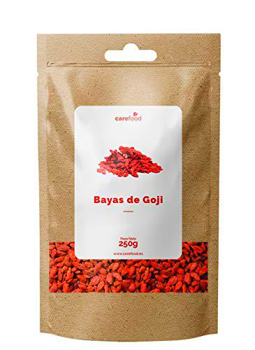 Bayas de Goji 100% Orgánicas 250 gr | Carefood Bayas ecológicas de mayor tamáño y más sabrosas | Procedentes del Tibet | Superalimento Ecológico