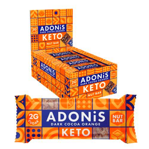 Adonis Barras Keto | Barritas Keto Chocolate y Naranj | Naturales Keto Snack Bar