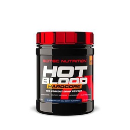 Scitec Nutrition Hot Blood Hardcore, Bebida en polvo de pre-entreno con aminoácidos y creatina