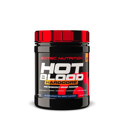 Scitec Nutrition Hot Blood Hardcore, Bebida en polvo de pre-entreno con aminoácidos y creatina