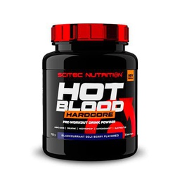 Scitec Nutrition Hot Blood Hardcore, Bebida en polvo de pre-entreno con aminoácidos y creatina