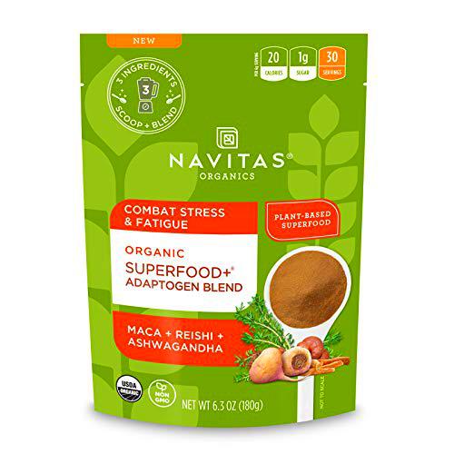 Navitas Organics Superfood+ Adaptógeno Mezcla para Apoyo al Estrés (Maca + Reishi + Ashwagandha)