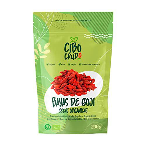 Bayas de Goji Ecológicas - 200g. Bayas de Goji Secadas al Sol sin Aditivos ni Azufre