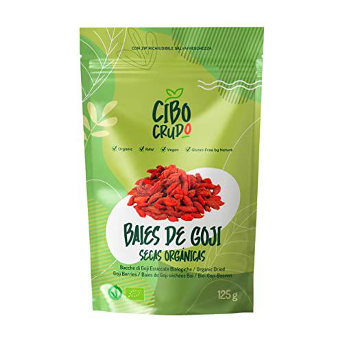 Bayas de Goji Ecológicas - 125g. Bayas de Goji Secadas al Sol sin Aditivos ni Azufre